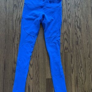 Alo Women’s Leggings Yoga Coast Stirrup Mesh Size M Bold Blue Hot Yoga Dance